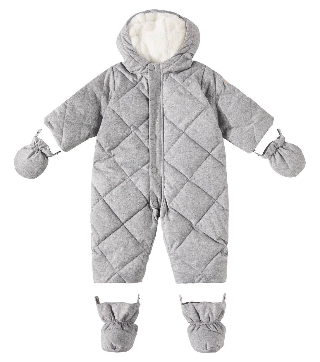 

Фланелевый зимний комбинезон Baby Gonsnow Bonpoint, цвет gris chine moyen