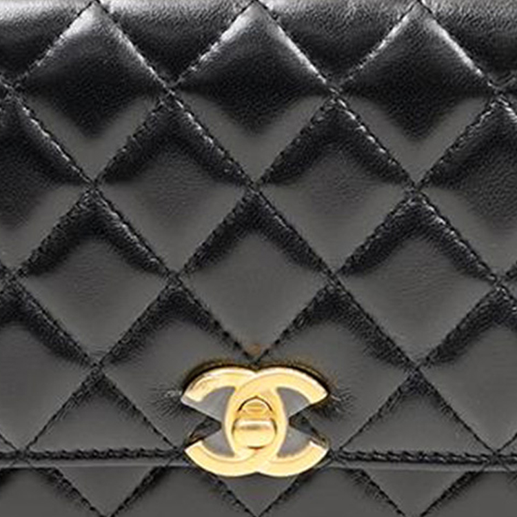 Сумка через плечо из ягненка, кошелек женский черный CHANEL — фото 4