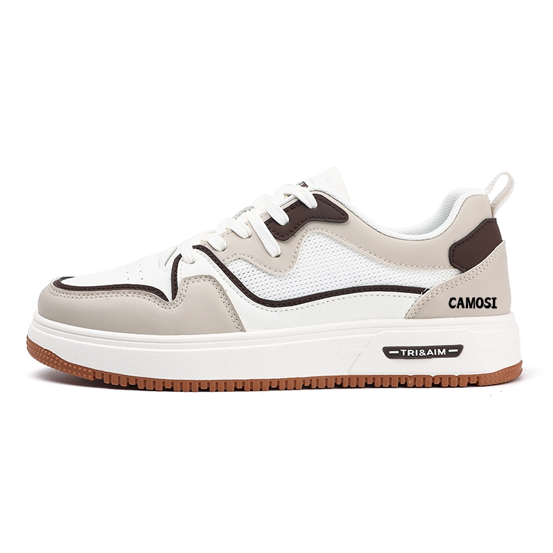 

CAMOSI Антискользящие износостойкие низкие скейтерские кроссовки унисекс бело-абрикосовые, цвет White Apricot