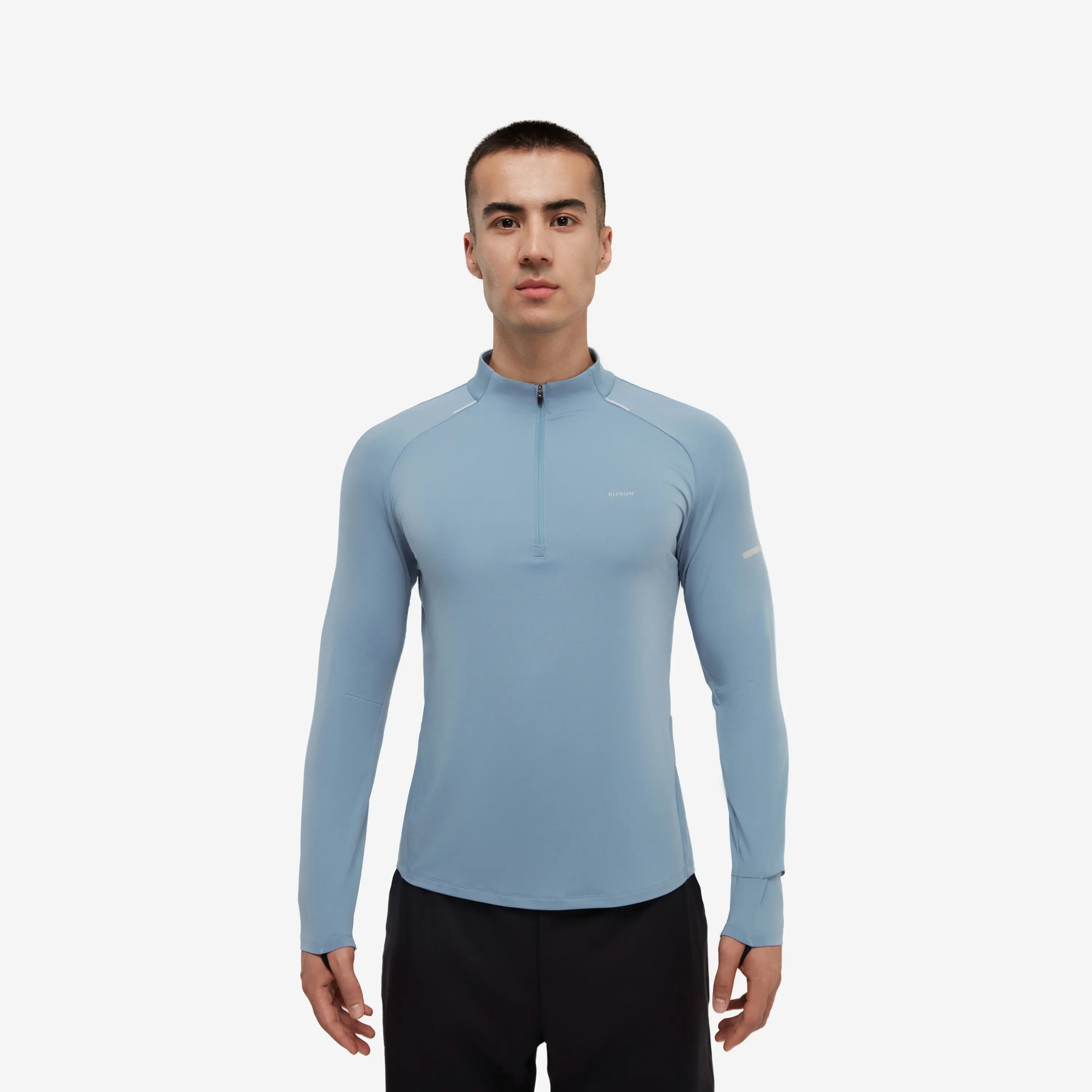 

Мужская беговая флисовая толстовка Kiprun 500 с полумолнией