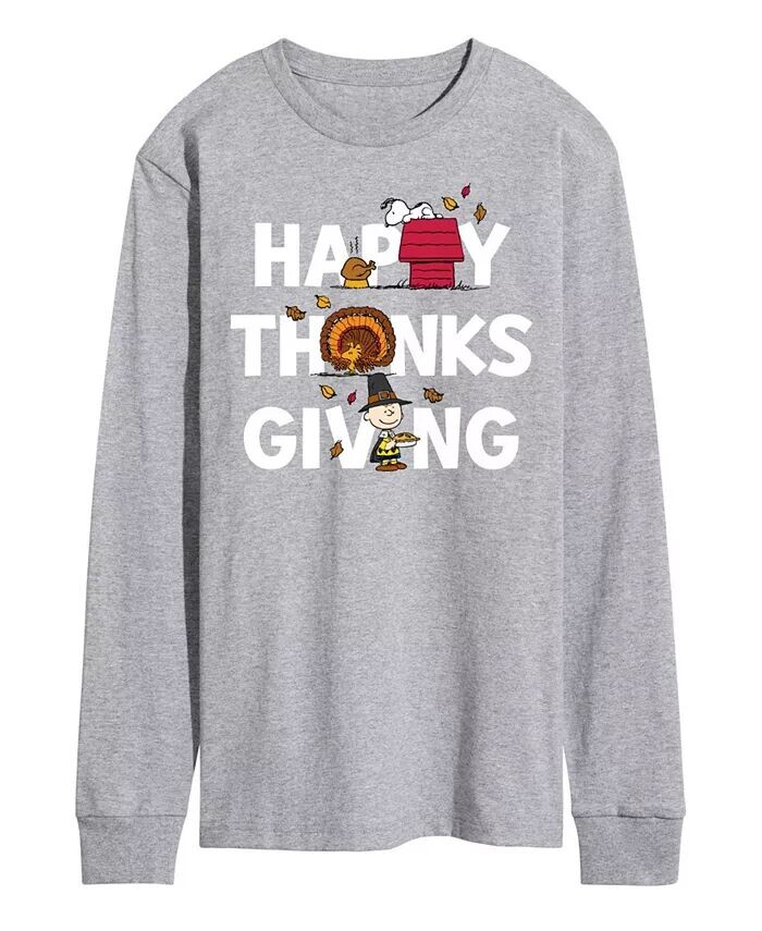 

Мужская футболка с длинным рукавом Peanuts Happy Thanksgiving AIRWAVES, серый