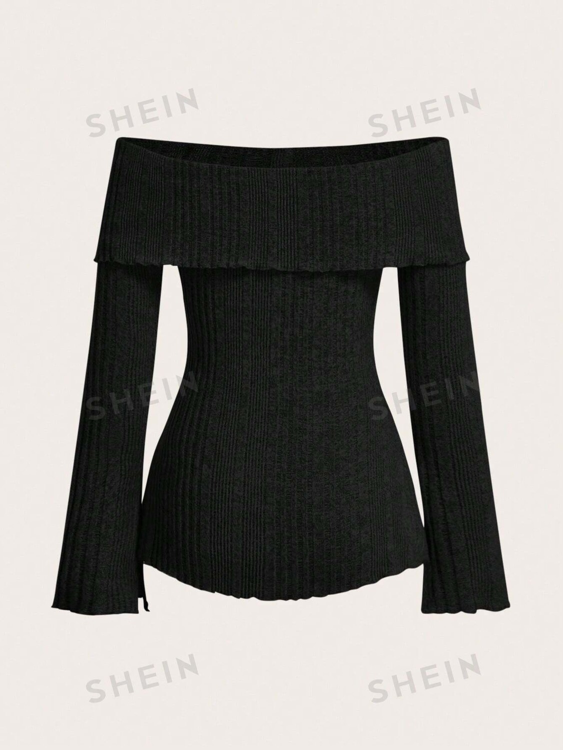 

EZwear Женская трикотажная футболка больших размеров с открытыми плечами Shein, черный