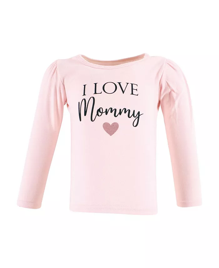 Детская футболка с длинным рукавом для девочек Hudson Mommy Pink Navy, по месяцам Hudson Baby, розовый — фото 4