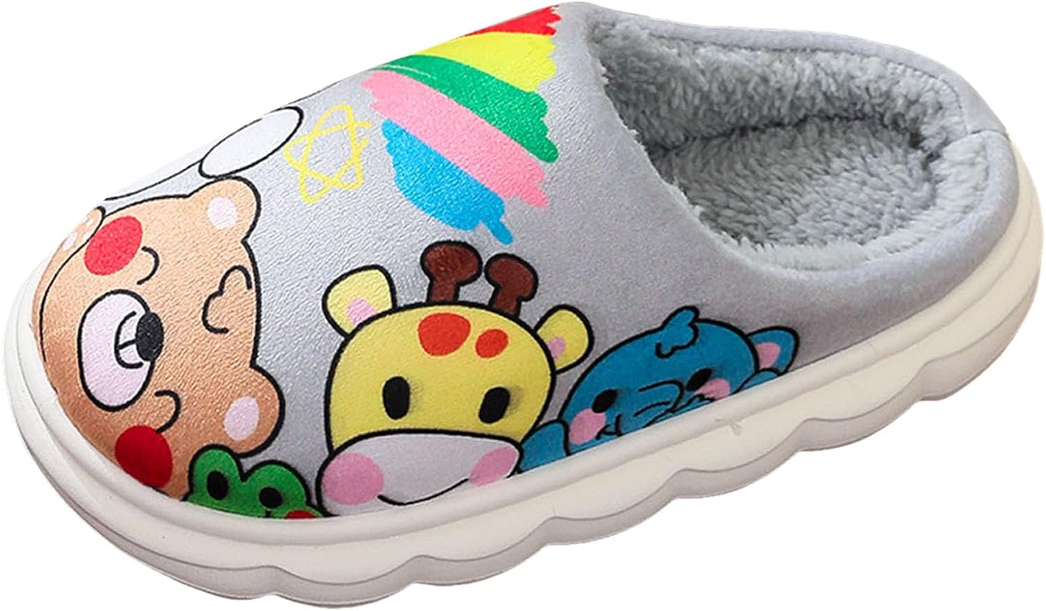 

Детские тапочки IWIHMIV для малышей, мягкая подошва, для мальчиков и девочек, комфортные, с плюшевой подкладкой, теплые, для дома, хлопковые, светло-серый