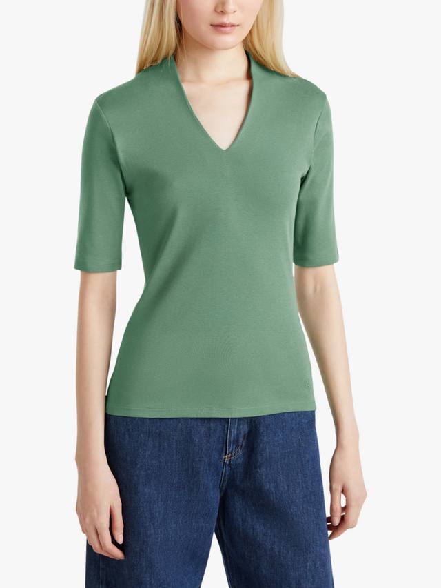 

Приталенная футболка с v-образнымвырезом Benetton, цвет Forest Green