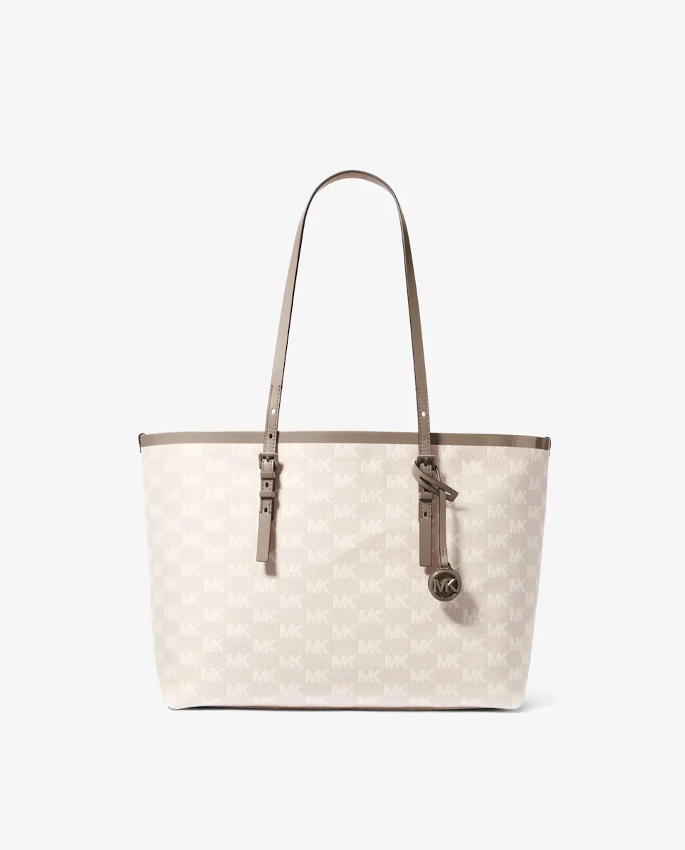 

Сумка-тоут Quinn с принтом логотипов Michael Michael Kors, кремовый
