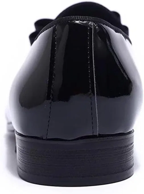 Лоферы кожаные с замшей Men All Season Loafer Shoes Patent Leather with Suede Slip On Party Wedding Banquet Dress Footwear, красный — фото 4