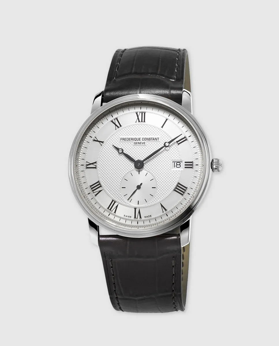 

Мужские часы Frederique Constant Slimline из черной кожи, черный