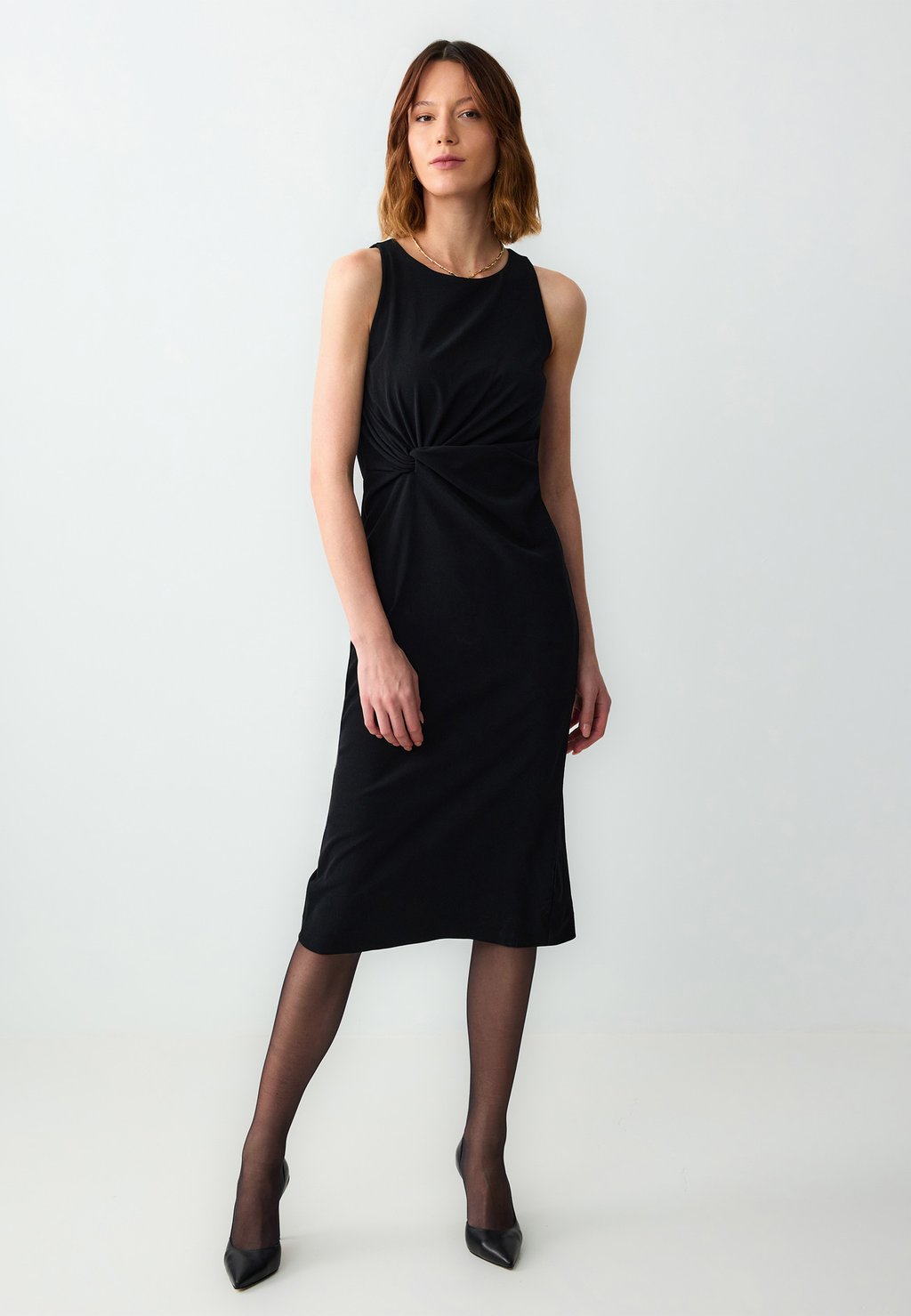 

Платье-трансформер SLIM FIT ROUND NECK MIDI WITH DRAWSTRING DETAIL Jimmy Key, черный