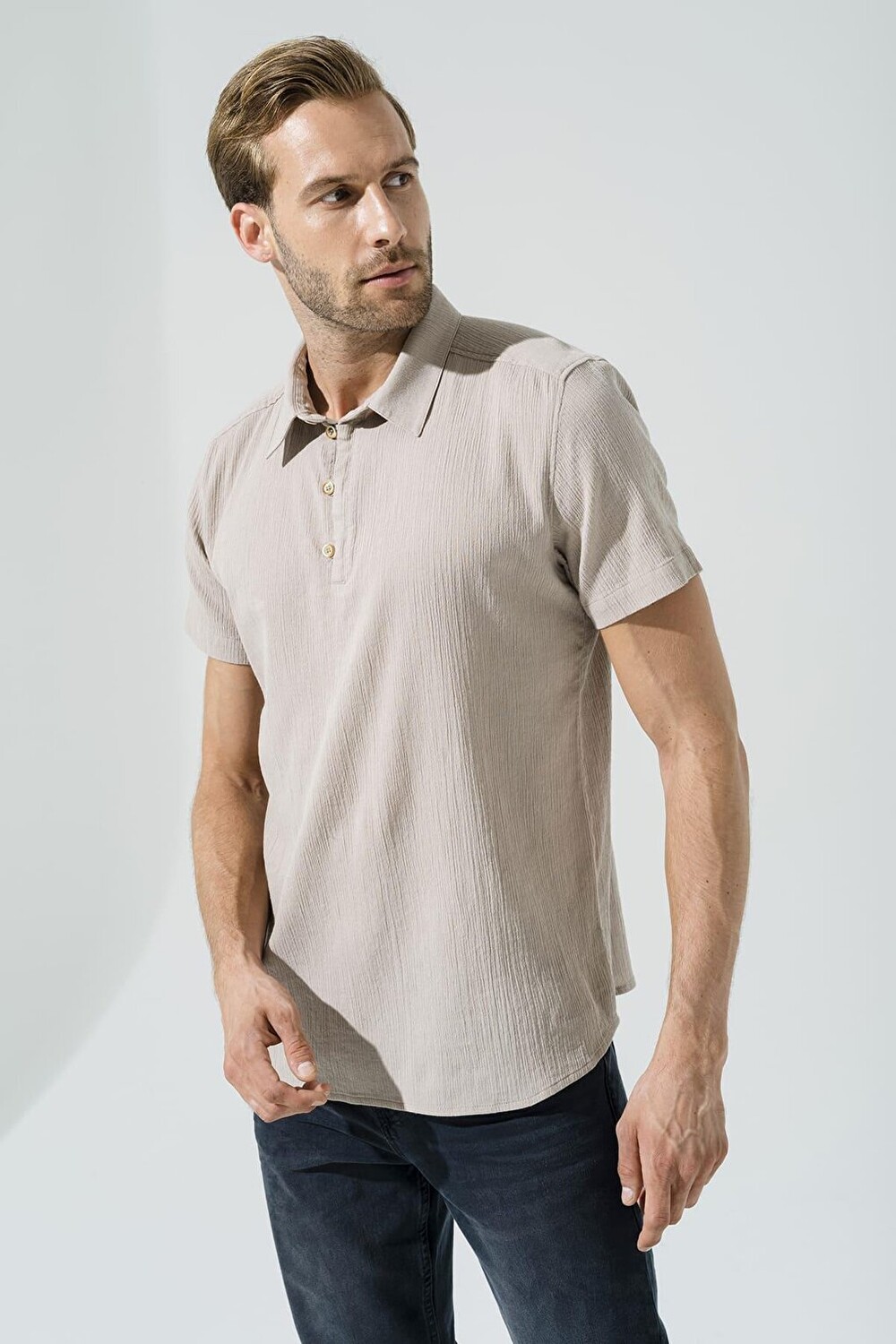 

Рубашка из органического камня с короткими рукавами и 3 пуговицами For You Man, камень