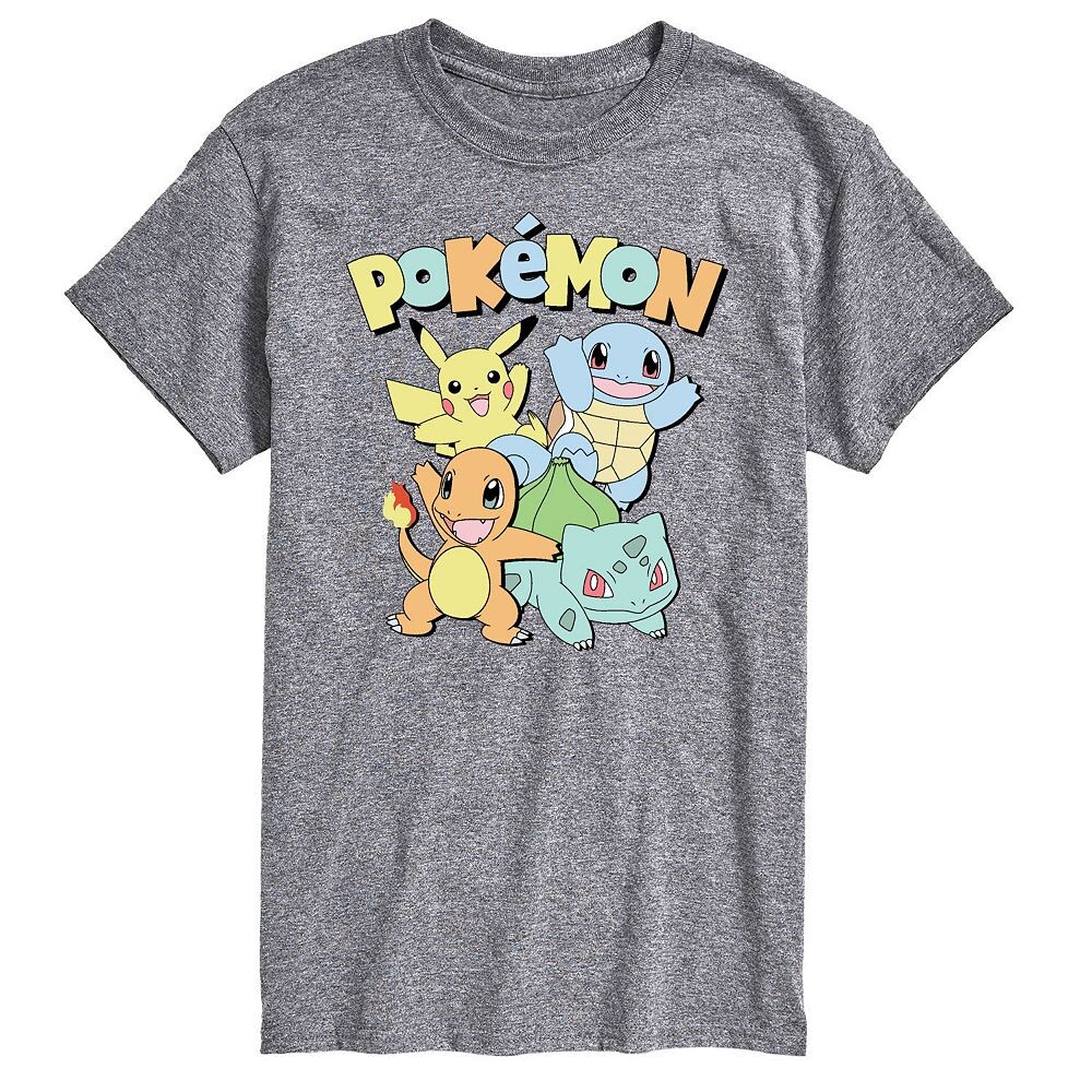 

Мужская футболка с приглушенным рисунком Pokemon Licensed Character, цвет Athletic Heather Gray