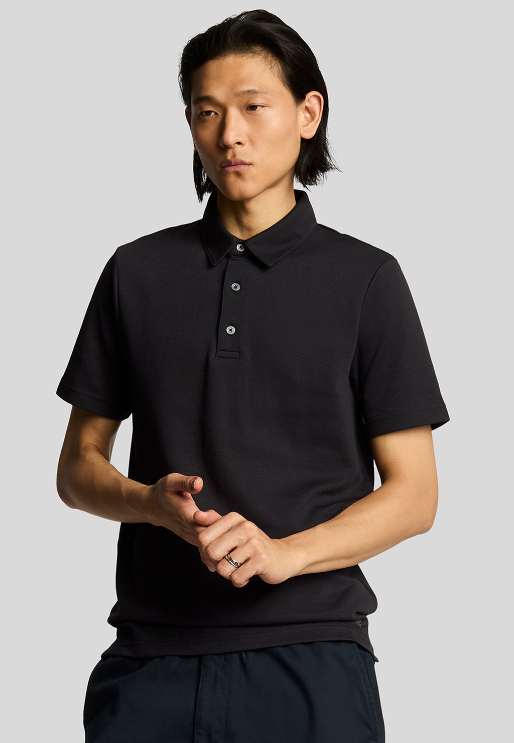 

Рубашка поло TWILL TEXTURE Lyle & Scott, черный