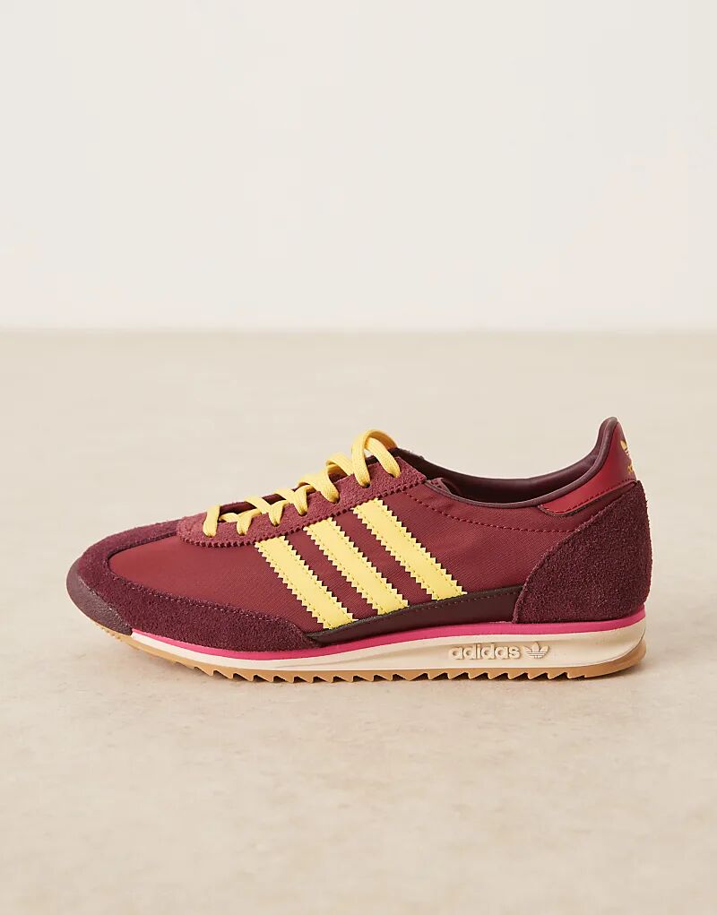 Кроссовки Adidas Originals SL 72 OG бордово-желтого цвета — фото 2
