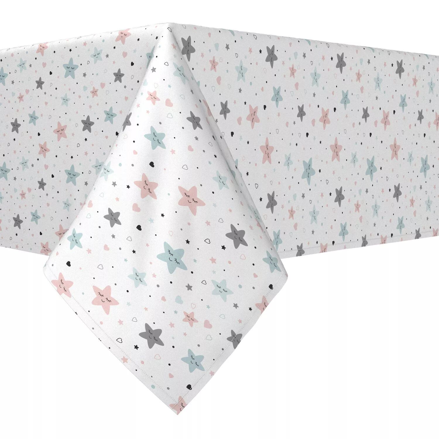 

Прямоугольная скатерть, 100 % полиэстер, 60x120 дюймов, розовые и синие звезды.