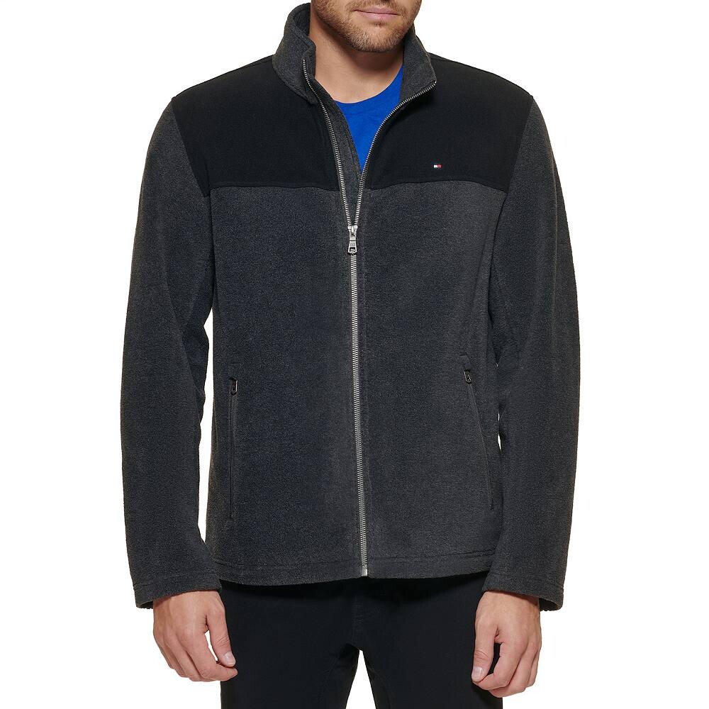 

Мужская флисовая куртка Tommy Hilfiger, цвет Black Medium Gray
