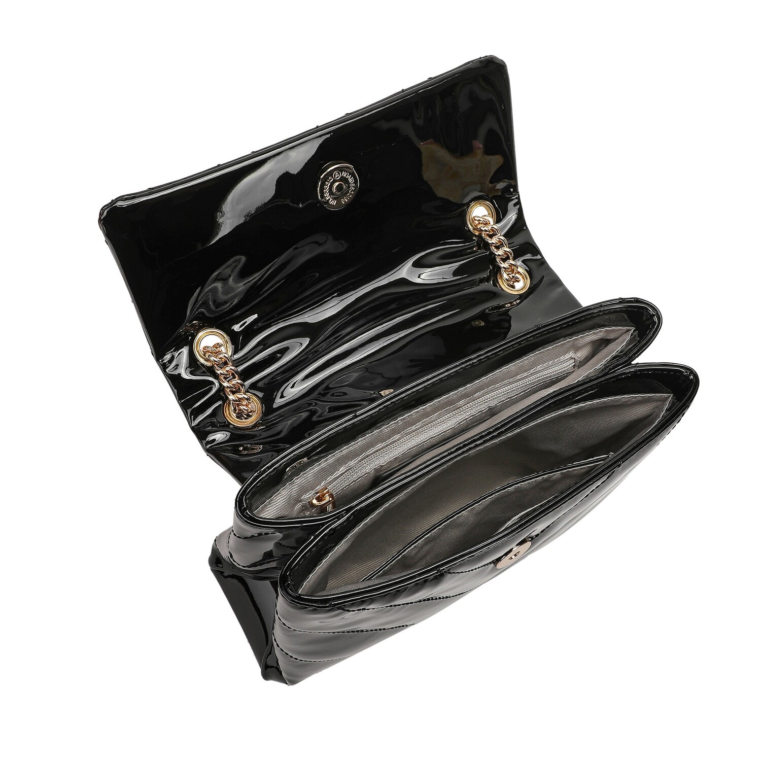 

Стеганое плечо через плечо Tiffany & Fred из овчины с кисточками Tiffany & Fred Paris, цвет Black Patent