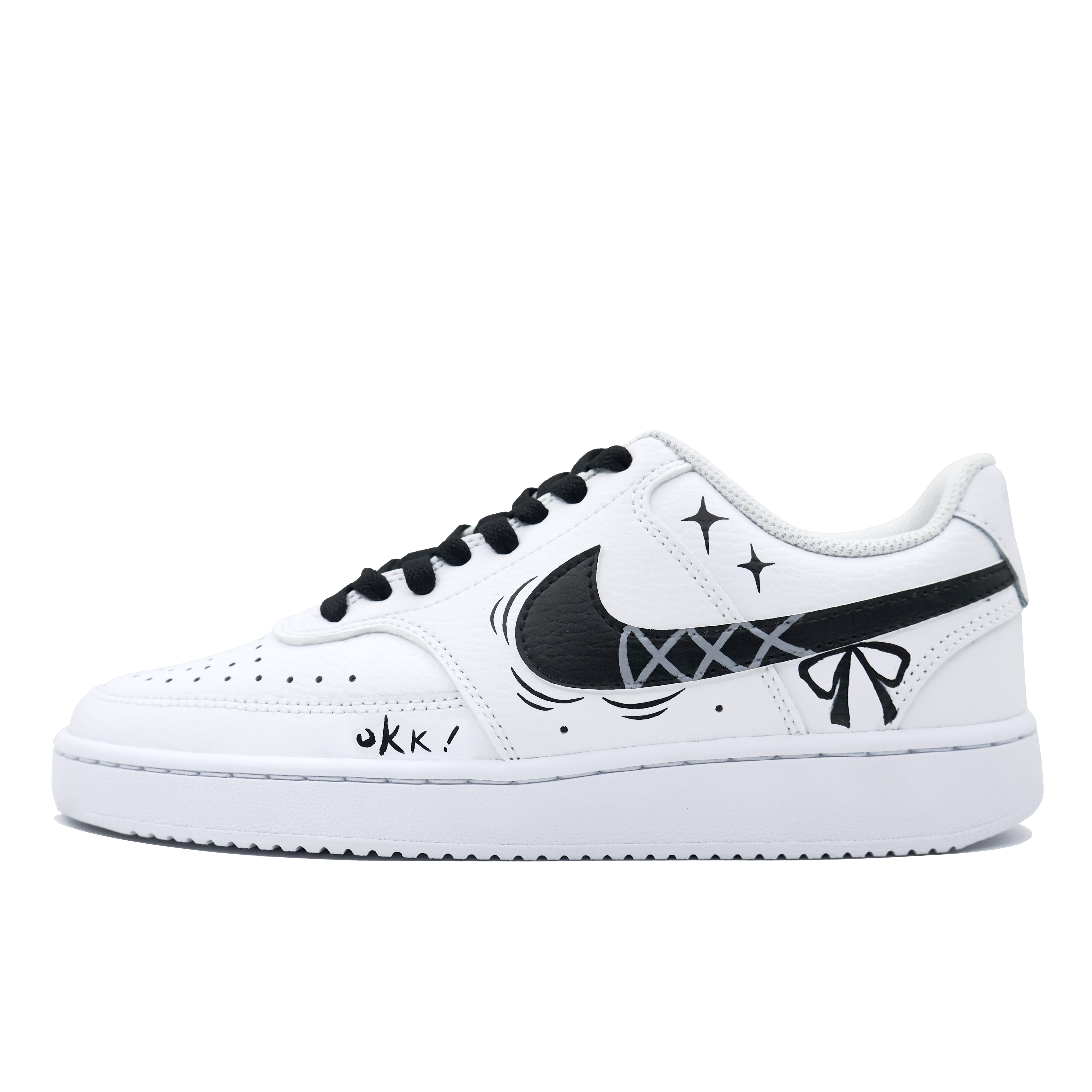 

Кроссовки Nike Court Vision 1 Skateboarding Shoes Women's Low-top Black, черный