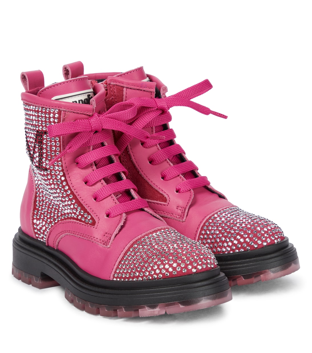 

Ботинки из кожи с отделкой Monnalisa, Fuxia