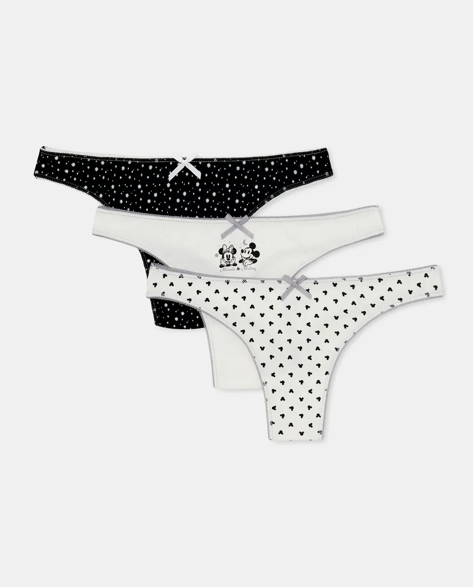 

Набор из 3 стрингов с принтом Микки и Минни Easy Wear, темно-серый
