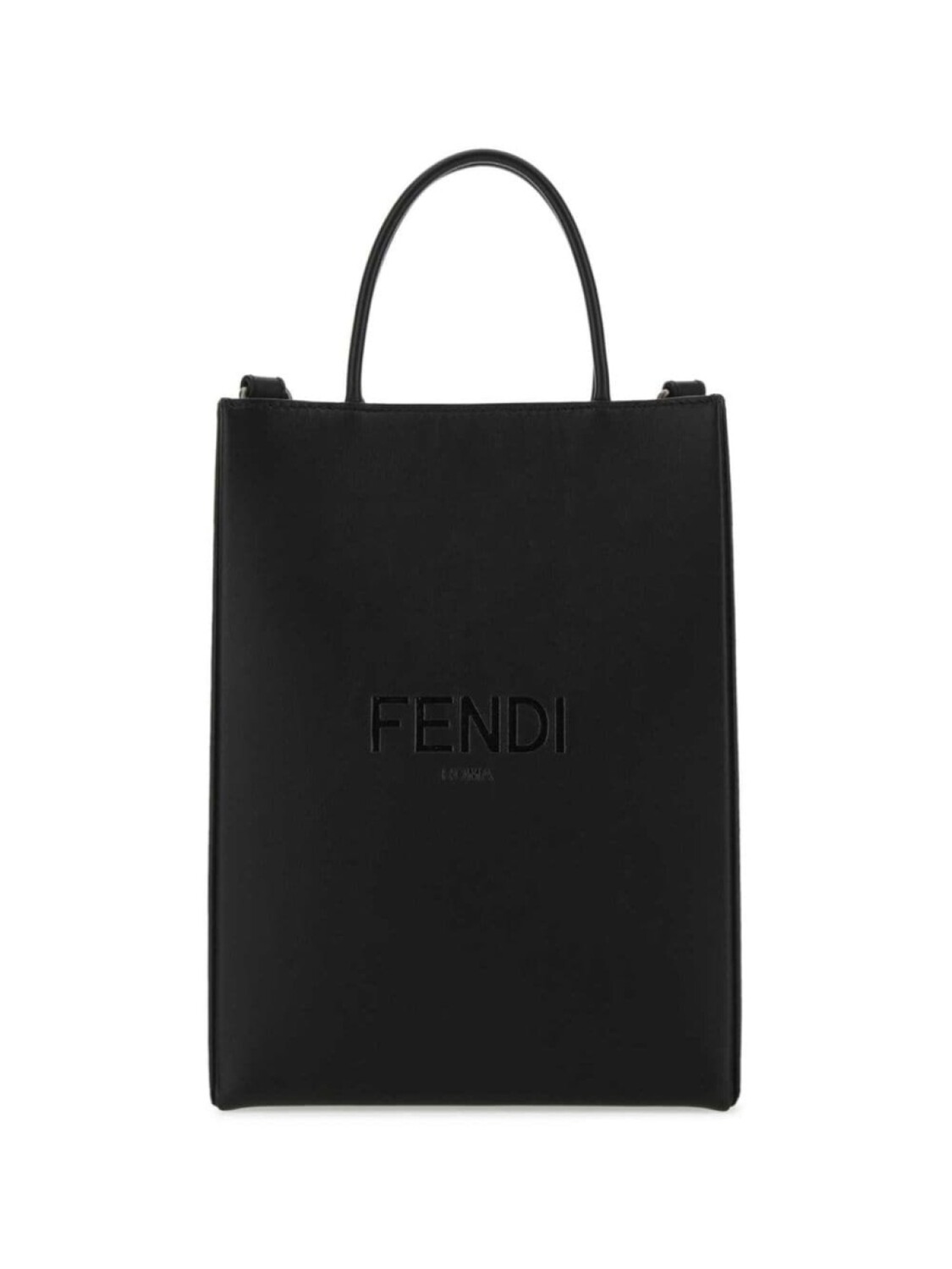 

Сумка-тоут FENDI с тисненым логотипом, черный