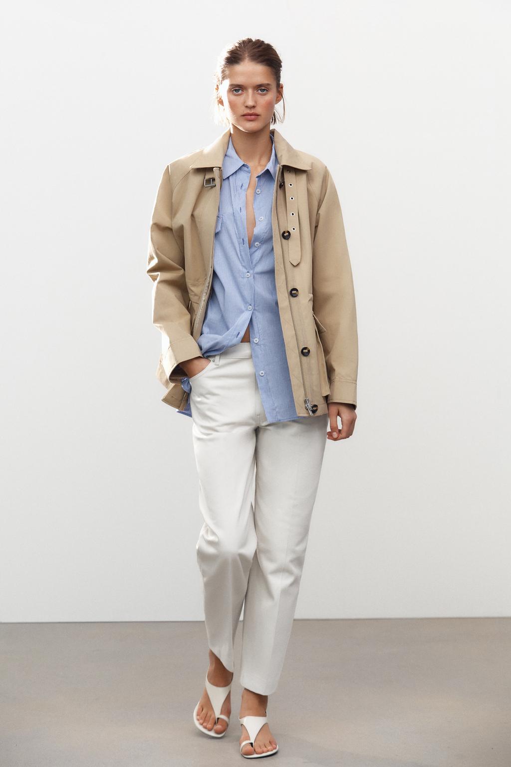 

Куртка с карманами ZARA, экрю