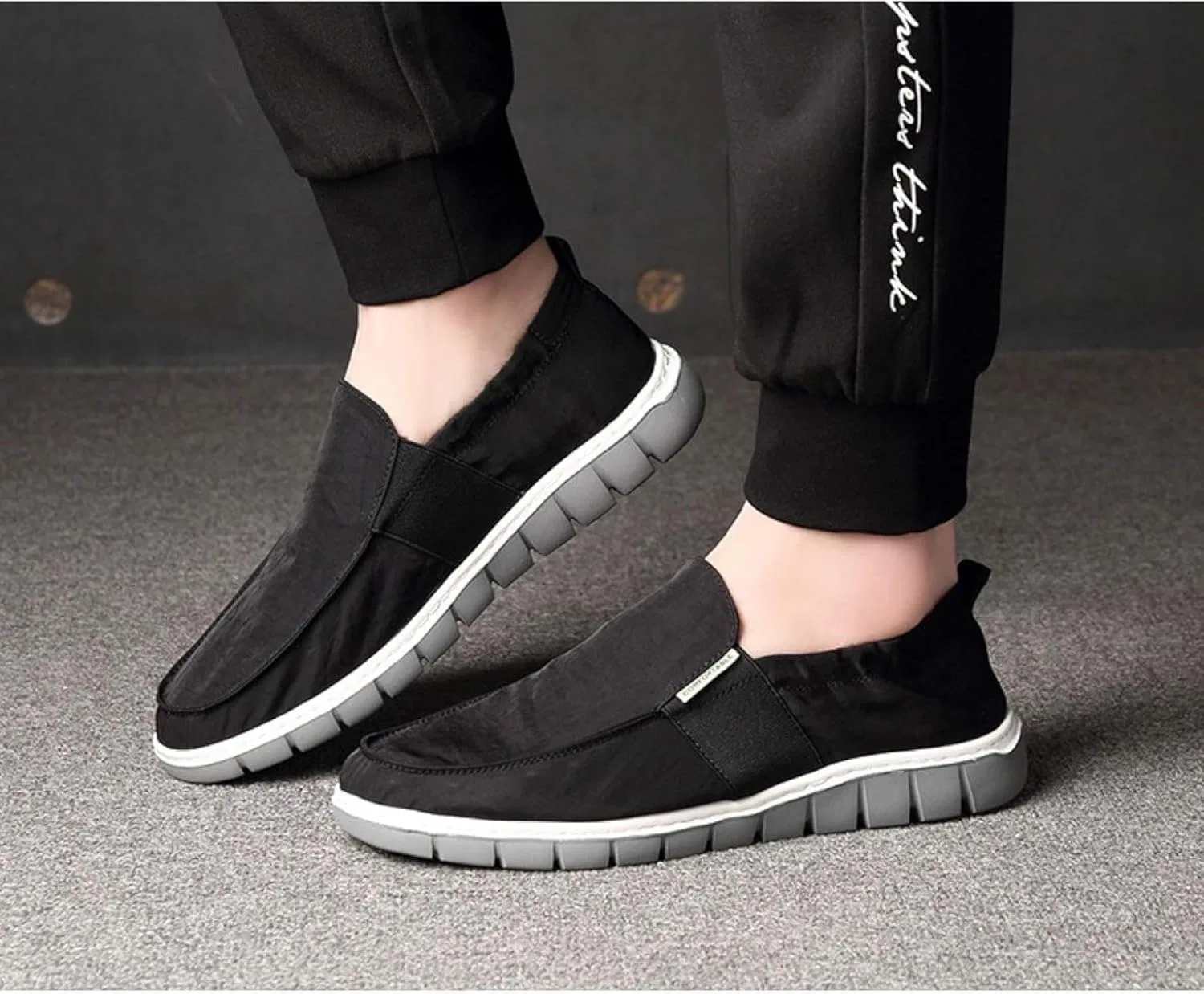Мужские повседневные туфли без шнурков, Loafers & Slip-Ons, Black Sylaiwao — фото 2