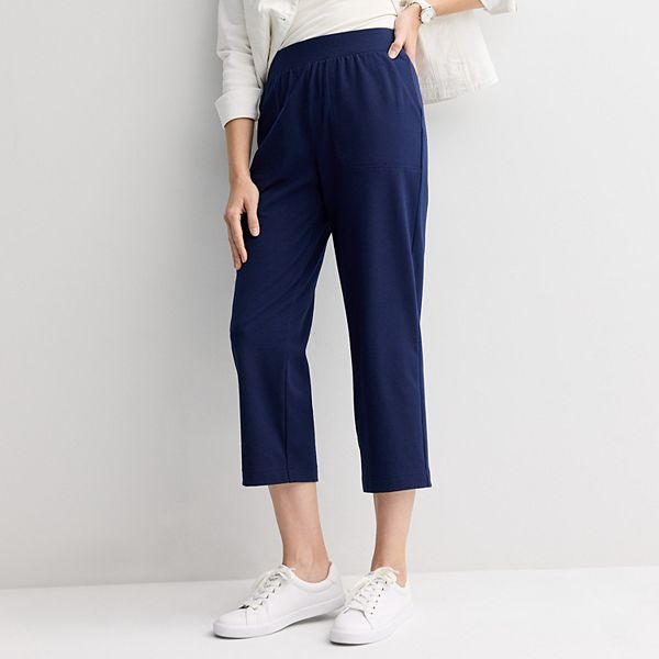 

Женские укороченные брюки relaxed jersey Croft & Barrow, Seattle Navy