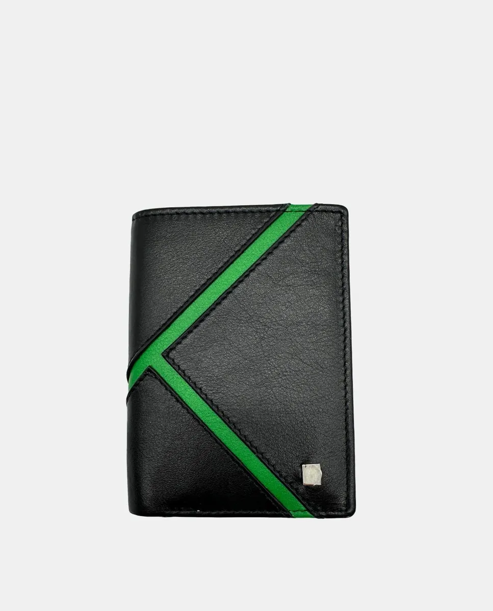 

Маленький мужской кошелек из телячьей кожи напа с внутренней молнией Dudu, черный