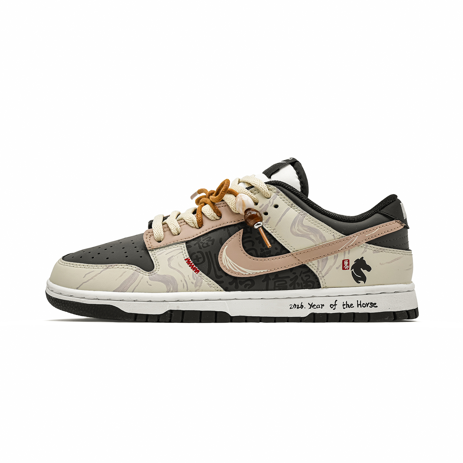 Nike Dunk FUMA и SHENGXIANG Shopping Bag Кроссовки для скейтбординга мужские низкие, кожаная подкладка, амортизация, износостойкие, цвет ecru — фото 3