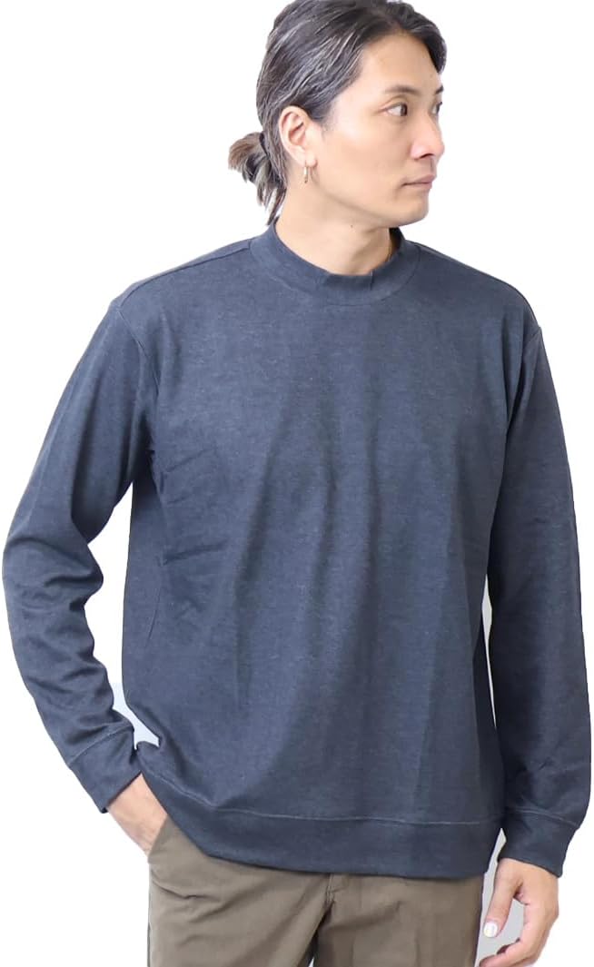 

Мужская футболка Edwin с высоким воротником и длинным рукавом, темно-серый