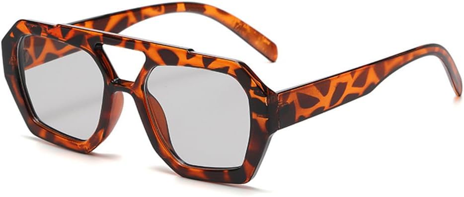 

Винтажные солнцезащитные очки для женщин и мужчин в толстой оправе, модные женские многоугольные солнцезащитные очки с леопардовым принтом, синие, с защитой от УФ-излучения UV400 KTUCN, 8