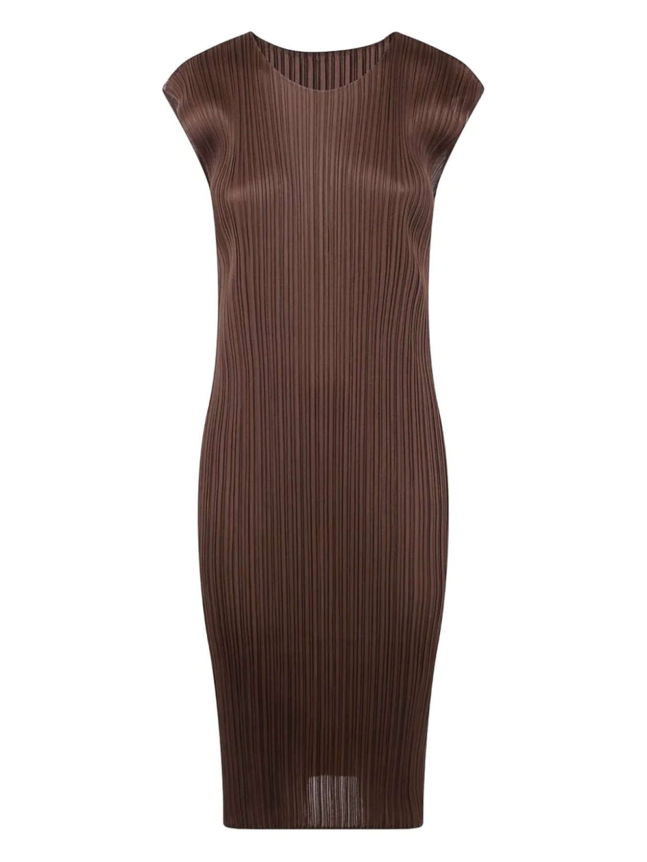 

Платье-футляр с плиссировкой Pleats Please Issey Miyake, коричневый