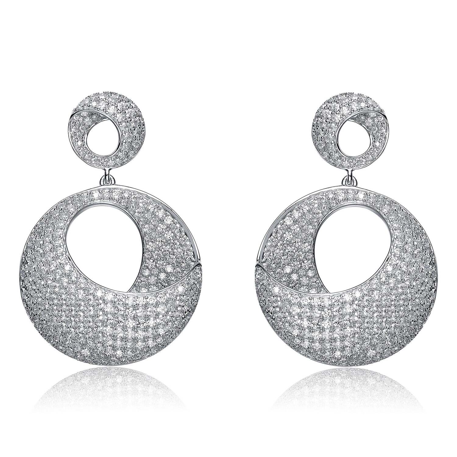 

Серьги-кольца из стерлингового серебра с кубическим цирконием Genevive, серебряный