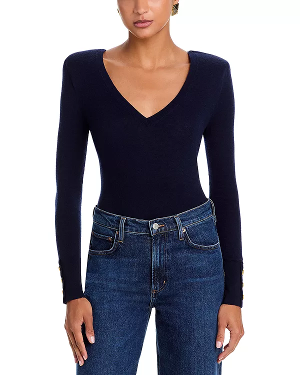 

Топ с двойным V-образным вырезом и цепочкой на спине от Kolie L'Agence, синий