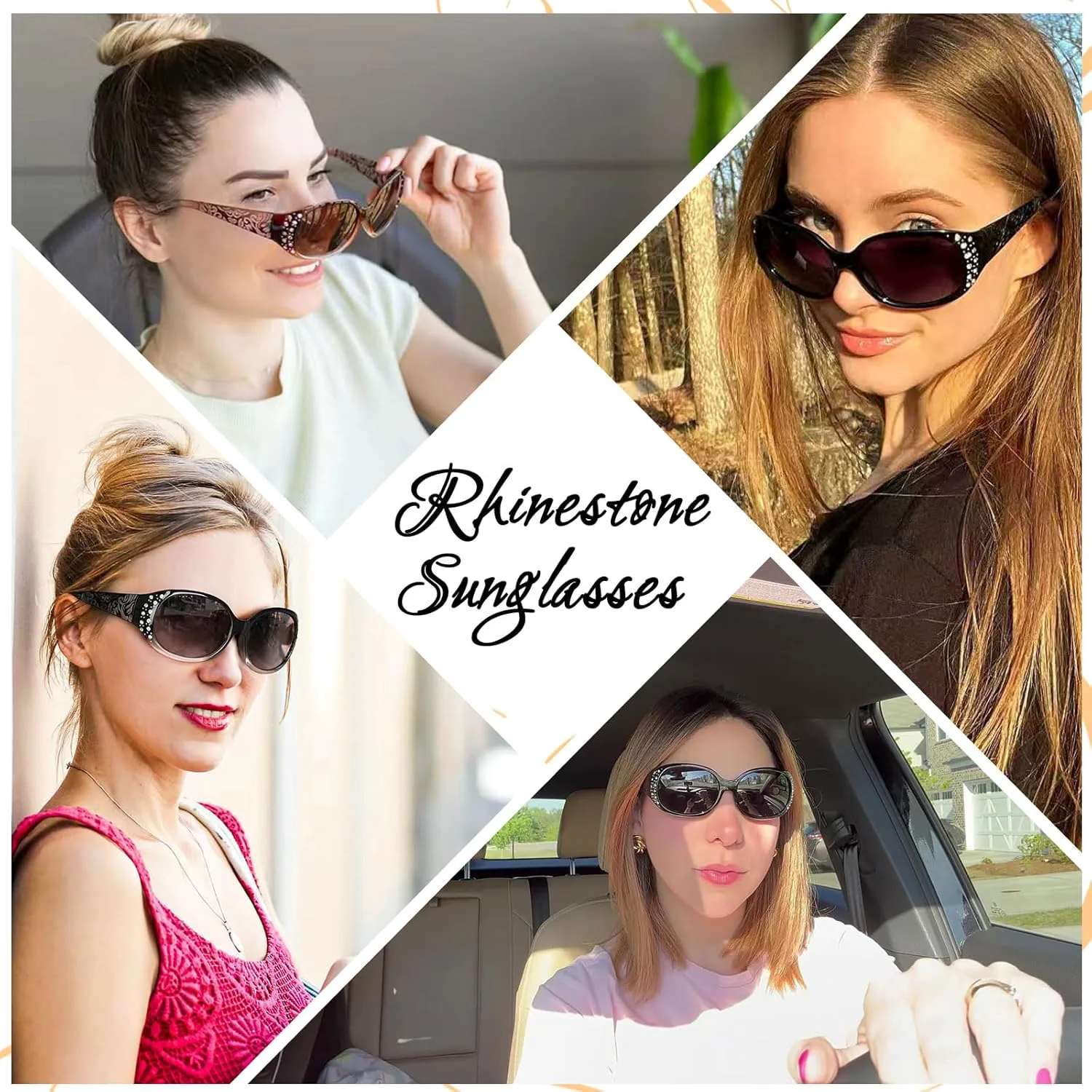 

Женские поляризованные солнцезащитные очки HAOLOTA, солнцезащитные очки с оправой, украшенные стразами, с защитой от УФ-излучения UV400, A11 Teal Frame Grey Lens