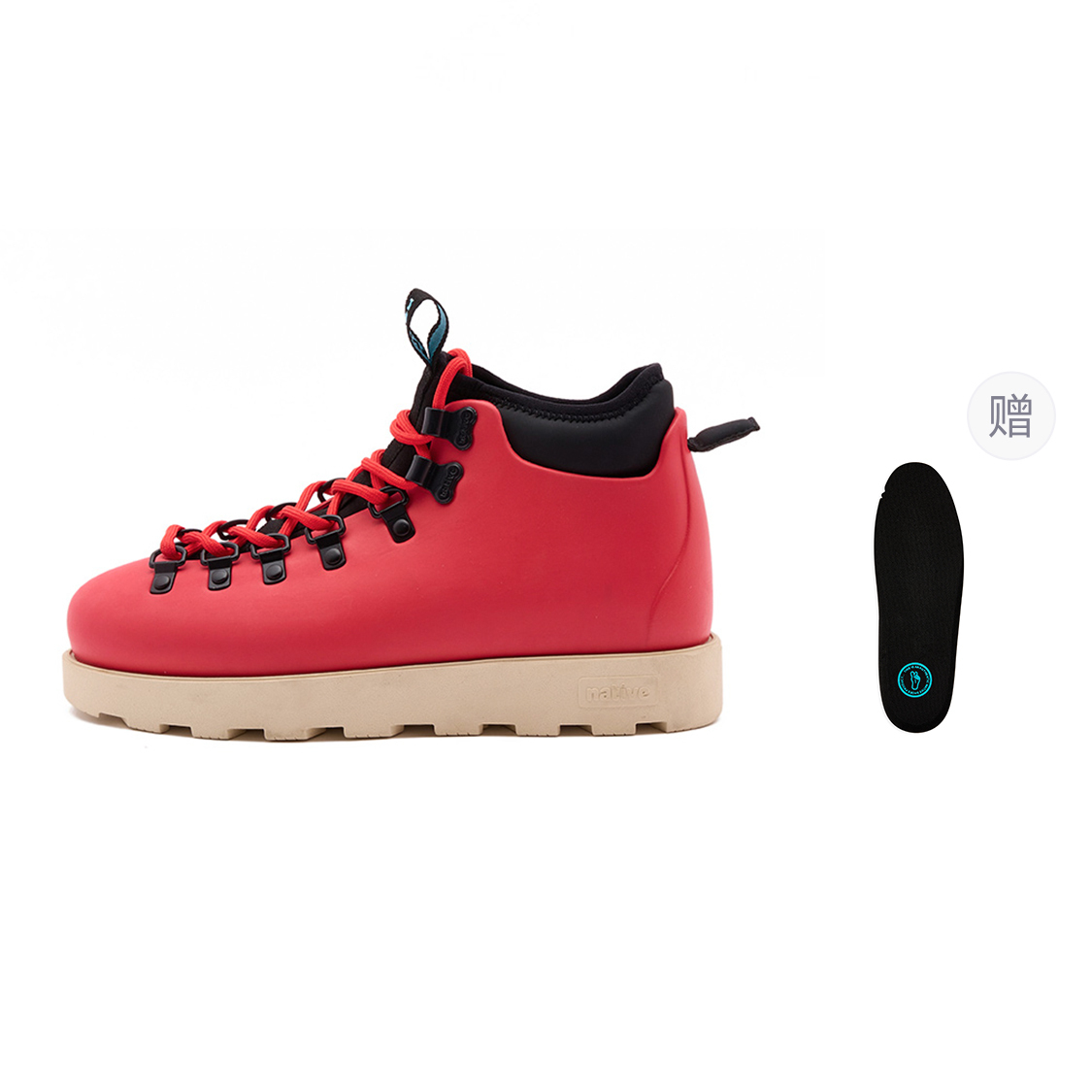 

Fitzsimmons 3.0 усовершенствованные рабочие ботинки для активного отдыха короткие ботинки martin unisex Native Shoes, красный | экрю[Gift Included Height-Increasing Insole]