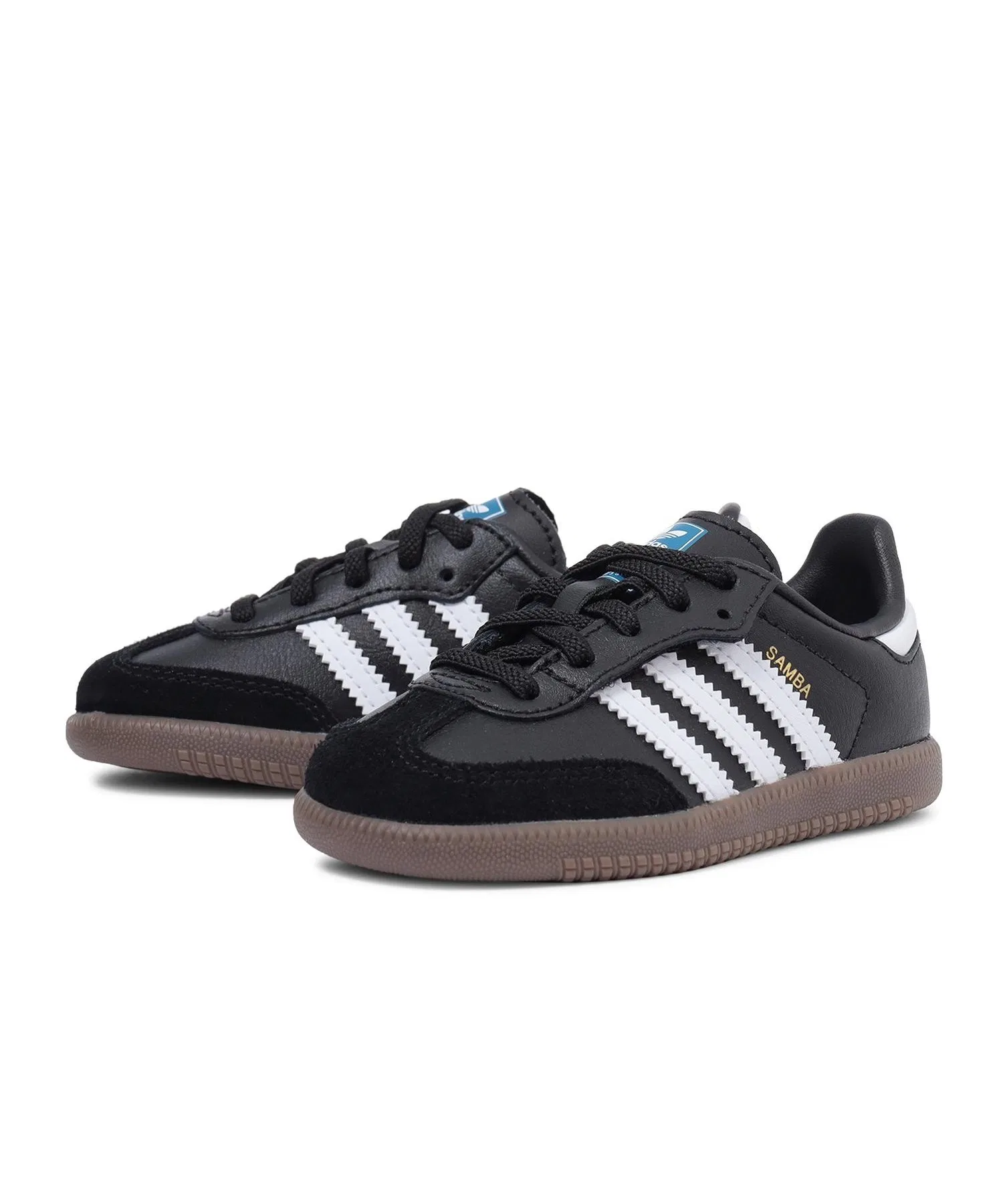 Детские кроссовки adidas Samba OG CF EL I из натуральной кожи чёрные — фото 3