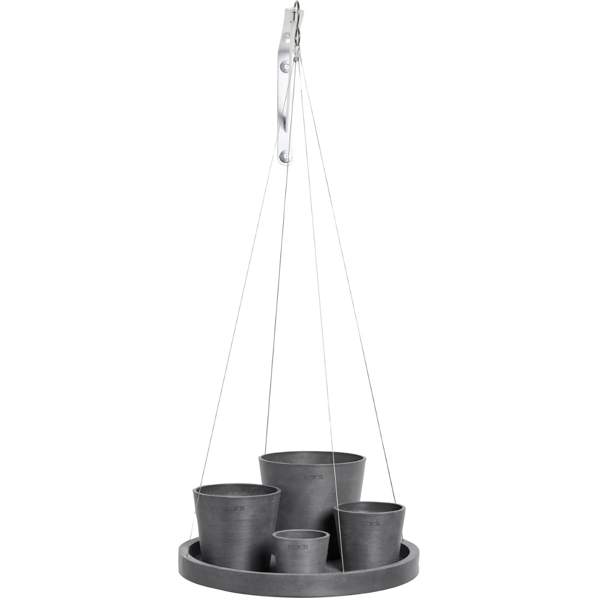 

ECOPOTS Подставка для цветочного горшка «HANGING SAUCER Grey», ШxГxВ: 36x36x3 см, серый