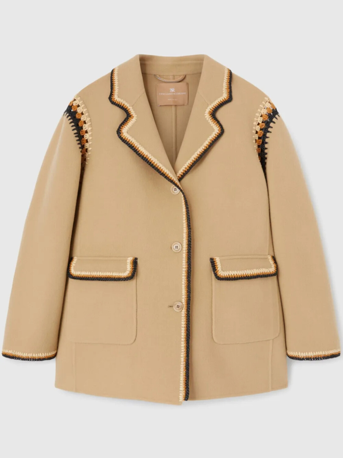 

Ermanno Scervino куртка из двойной шерсти с рафией, нейтральный