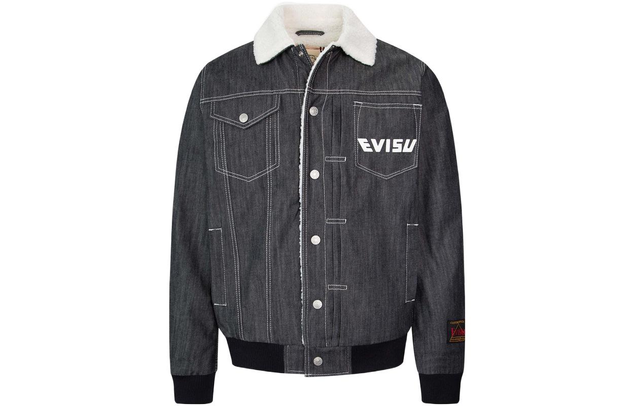 

Джинсовая куртка мужская джинсовая синяя Evisu, синий