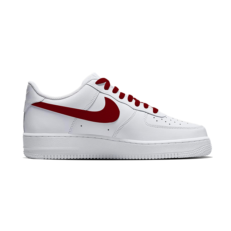 Nike Кроссовки Air Force 1 Leather Thermal Slip Resistant Low top для мужчин, белые с красным — фото 4