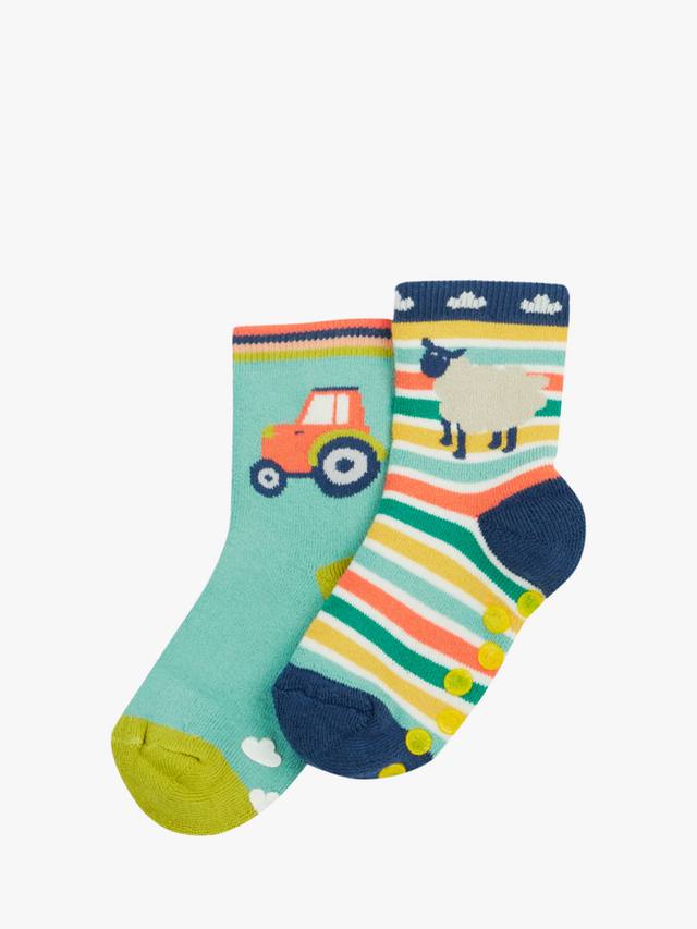 

Детские хлопковые носки с противоскользящими стопами Farm Frugi, Pack of 2