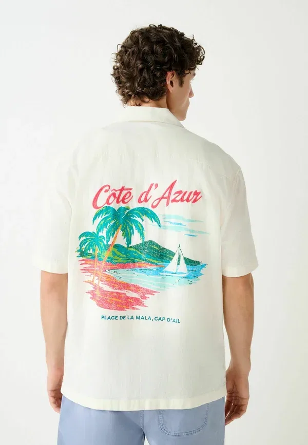 Футболка Next, Regular fit back print short sleeve shirt, цвет экрю