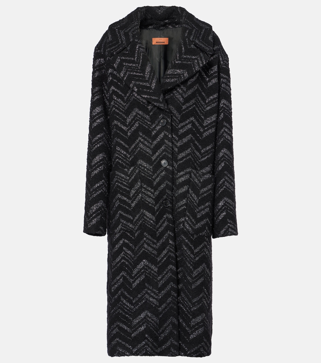 

Пальто из ламе с зигзагообразным узором Missoni, Black And Silver