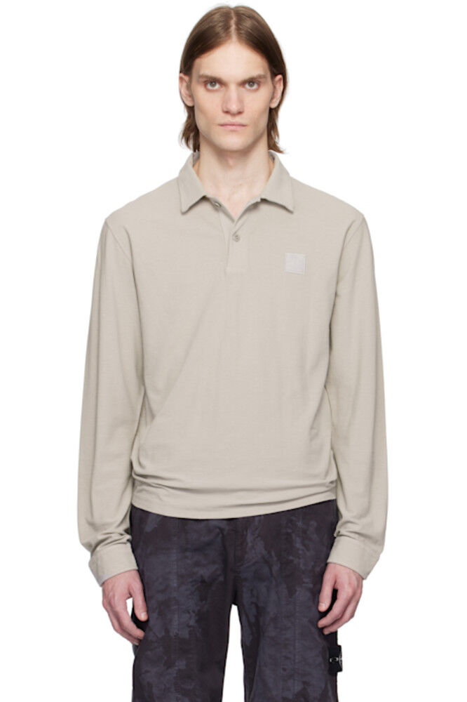 

Серый креповый хлопковый трикотажный свитер Ghost Polo Stone Island