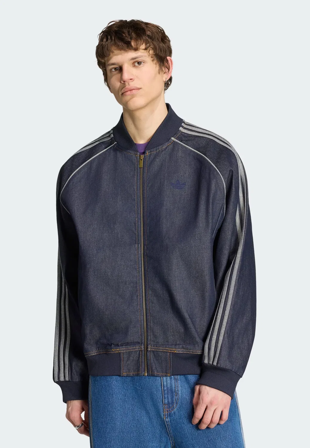 Джинсовая куртка Adidas Originals Between-Season SST Adicolor темно-синего цвета — фото 2