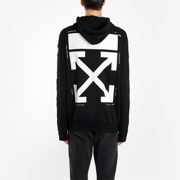 Толстовка mens medal back arrows sketch cotton zipper normal fit Off-White, черный — фото 4