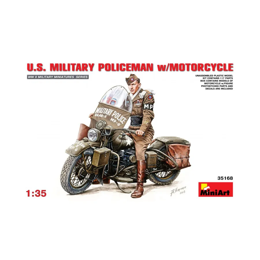 

Военный полицейский США на мотоцикле, WWII Military Miniatures Series (1:35) (MiniArt Models)