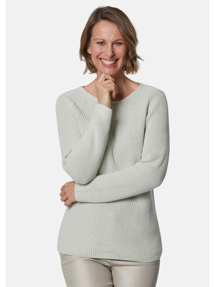 

GOLDNER Облегающий фигуру пуловер из чистого хлопка каменного цвета