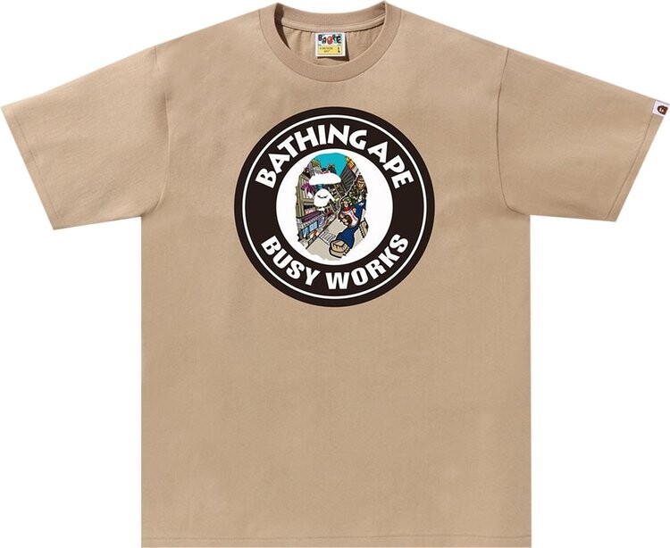 

Футболка BAPE Comic Art Busy Works 'Beige', загар
